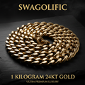 SWAGOLIFIC Store Wealth Chain 1KG 24kt Cuban Link Gold