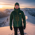 SWAGOLIFIC Alpine Hardshell Jacket on mountain ridge